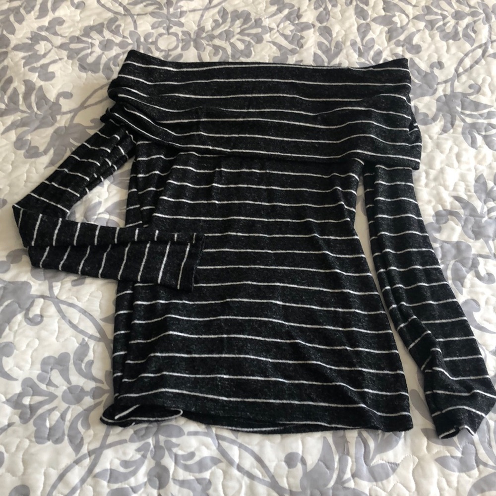 Off-the-Shoulder Striped Sweater